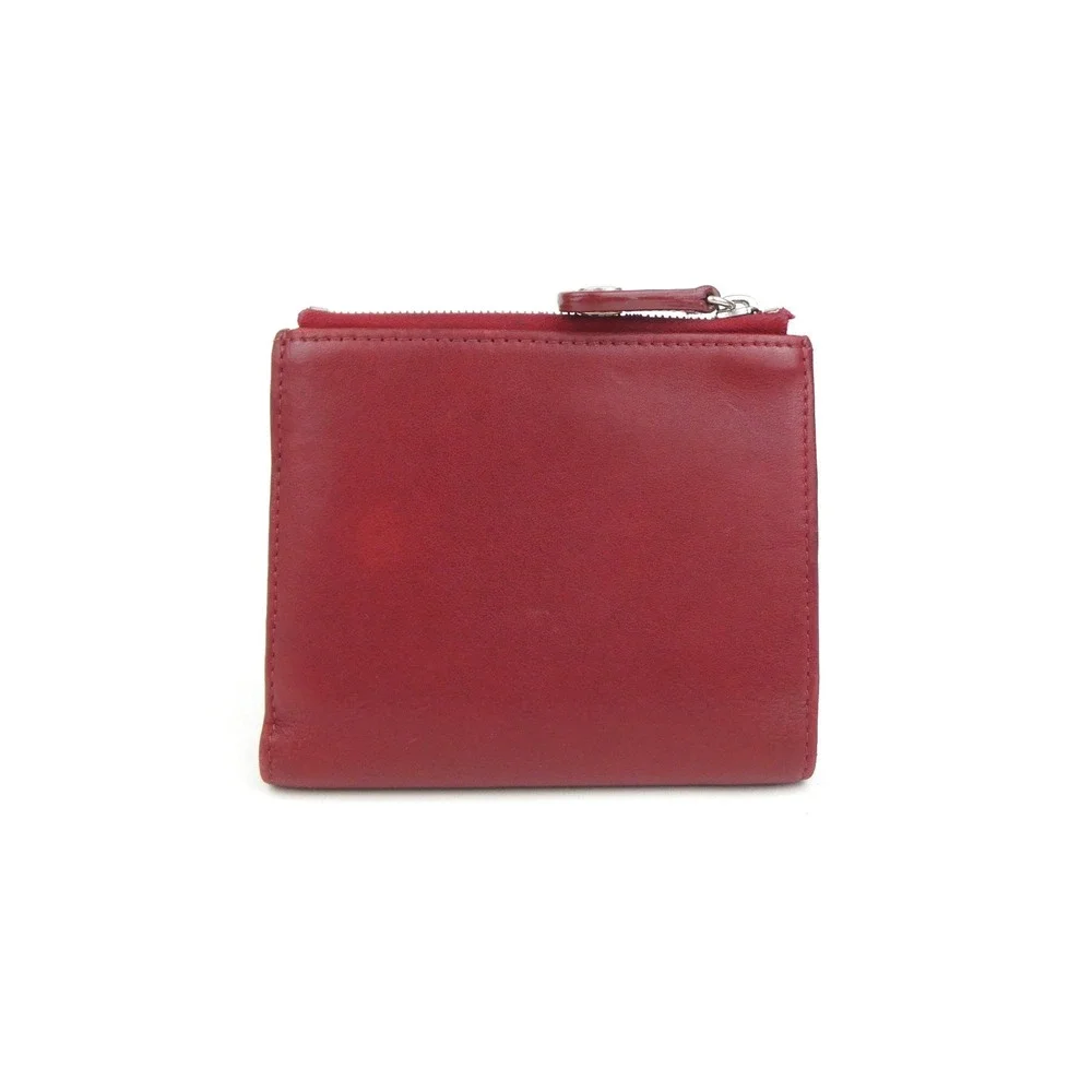 Coach Red Leather Small Bifold Wallet